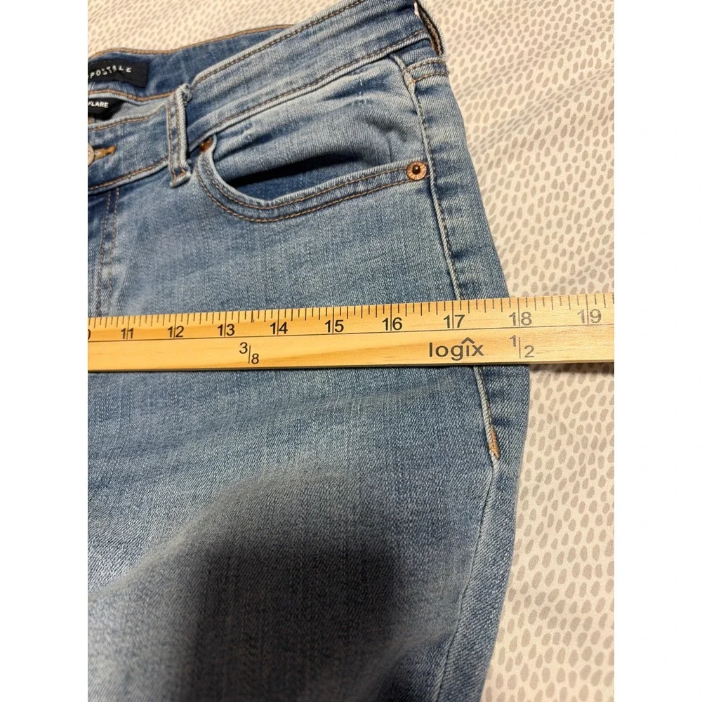 Aéropostale Mid Rise Flare Light‎ Blue Denim Jeans Stretch 5-Pocket